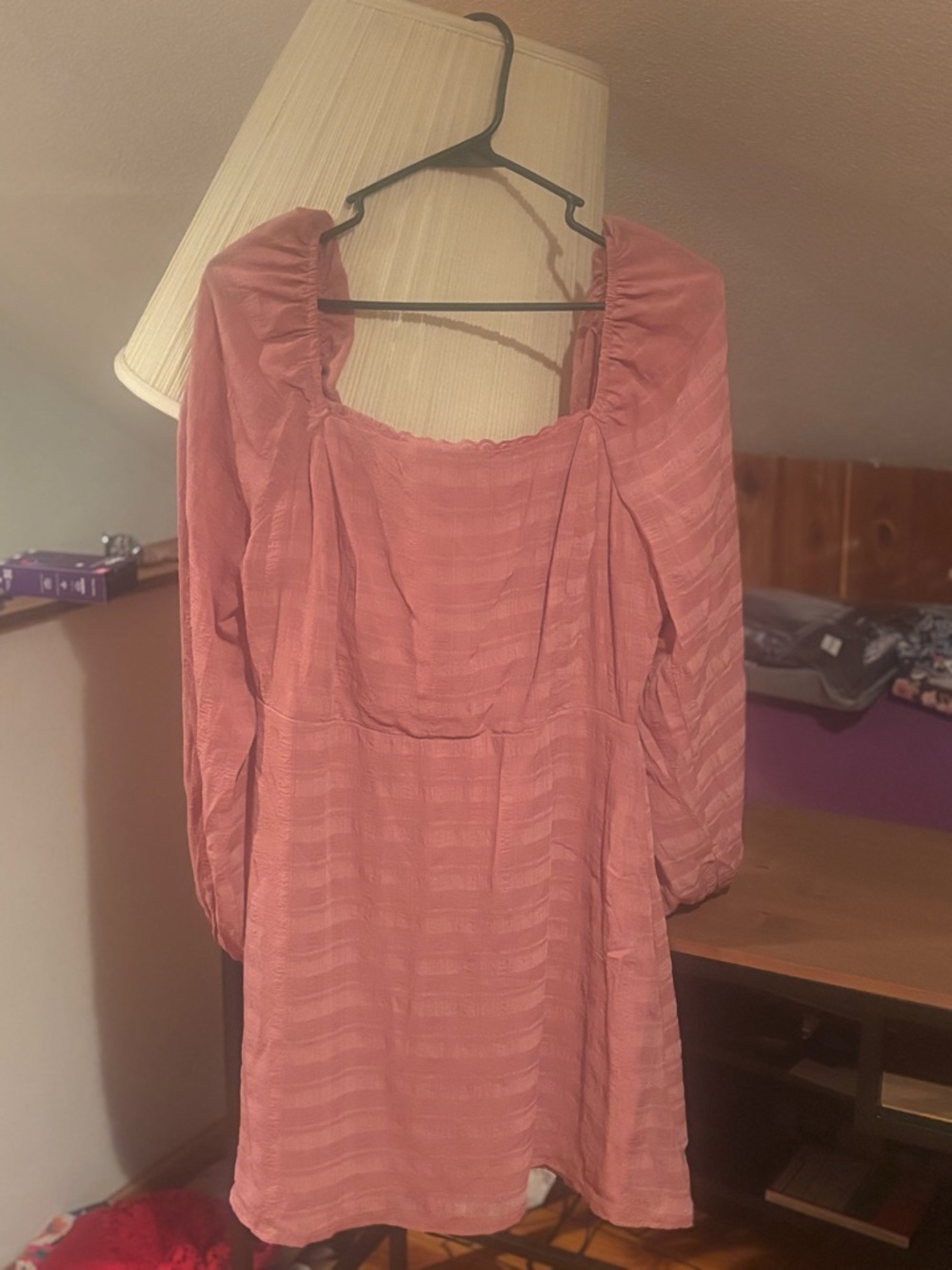 Lily Rose Dusty Rose Mini Dress with Puff Sleeves